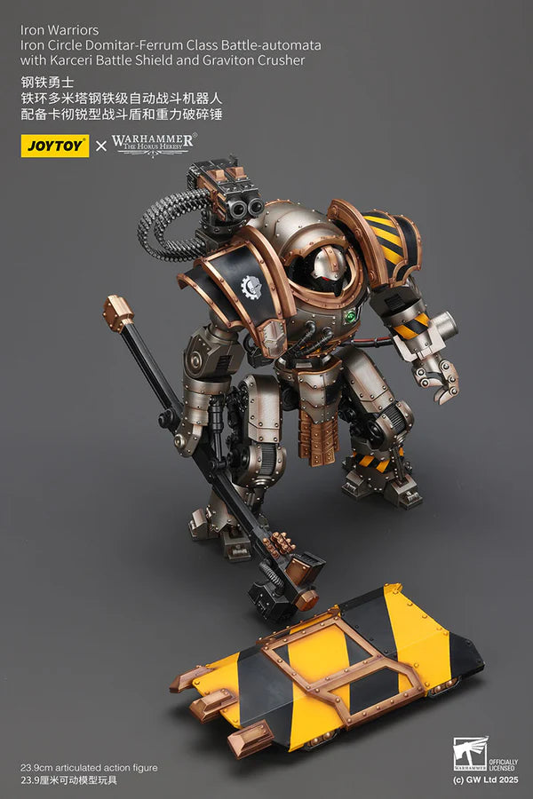 Iron Warriors Iron Circle Domitar-Ferrum Class Battle-automata with Karceri Battle Shield and Graviton Crusher