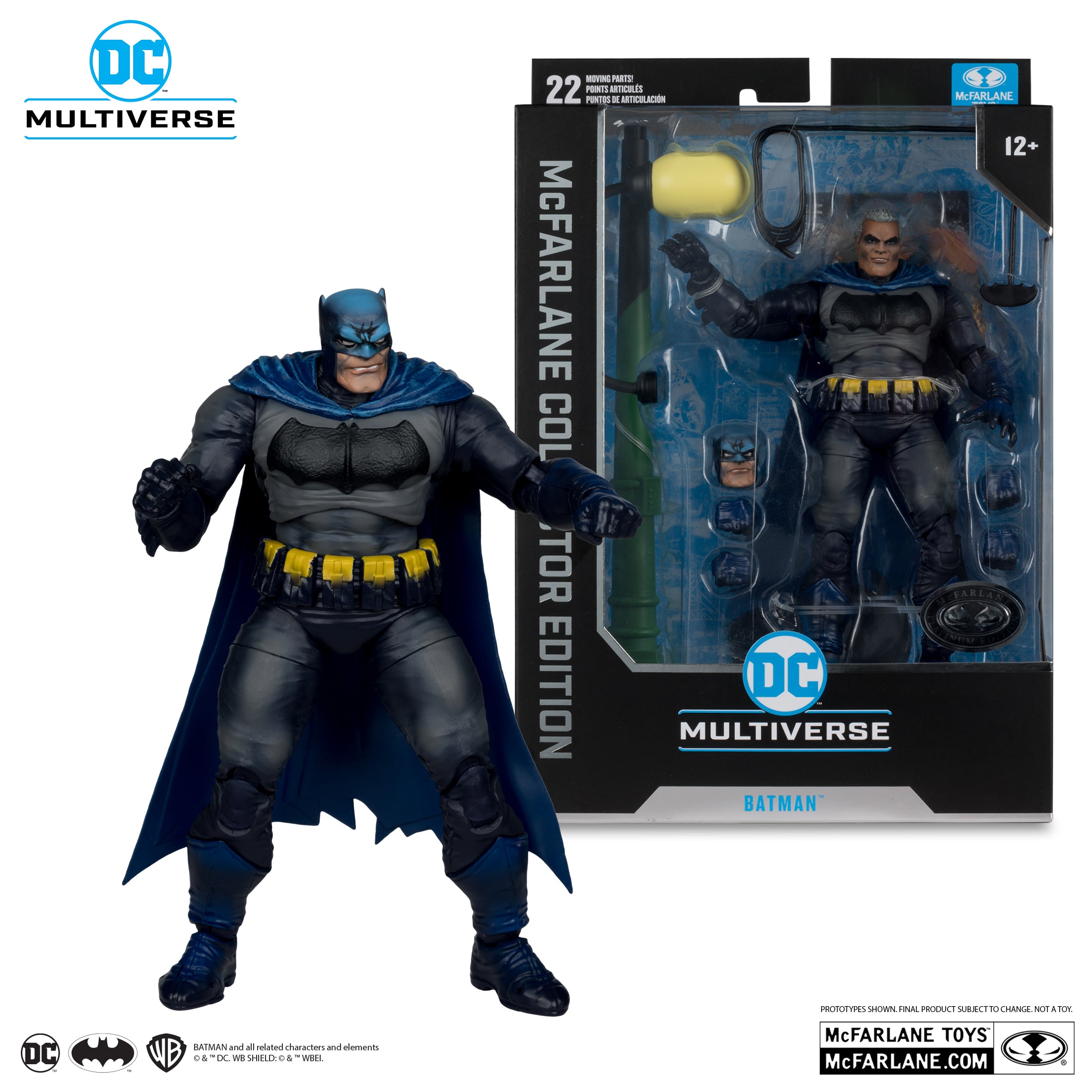 Mcfarlane DC Multiverse Batman Battle Damage Blue (The Dark Knight Returns) 7in Figure McFarlane Collector Edition #21 (Platinum Edition)