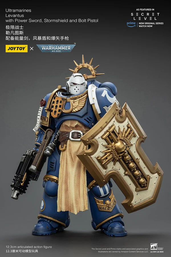 Ultramarines Levantus with Power Sword, Stormshield and Bolt Pistol