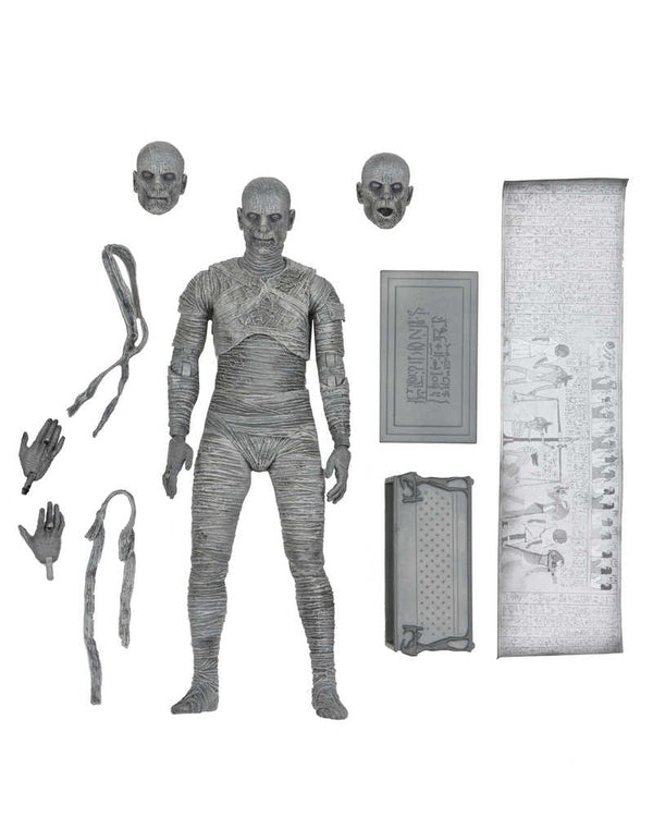 Universal Monsters Mummy 7in Ultimate Action Figure Black & White Ver (