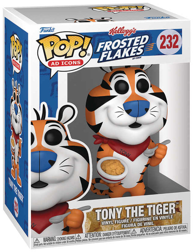Funko Pop! vinyl figure packaging featuring Tony the Tiger from Frosted Flakes cereal.