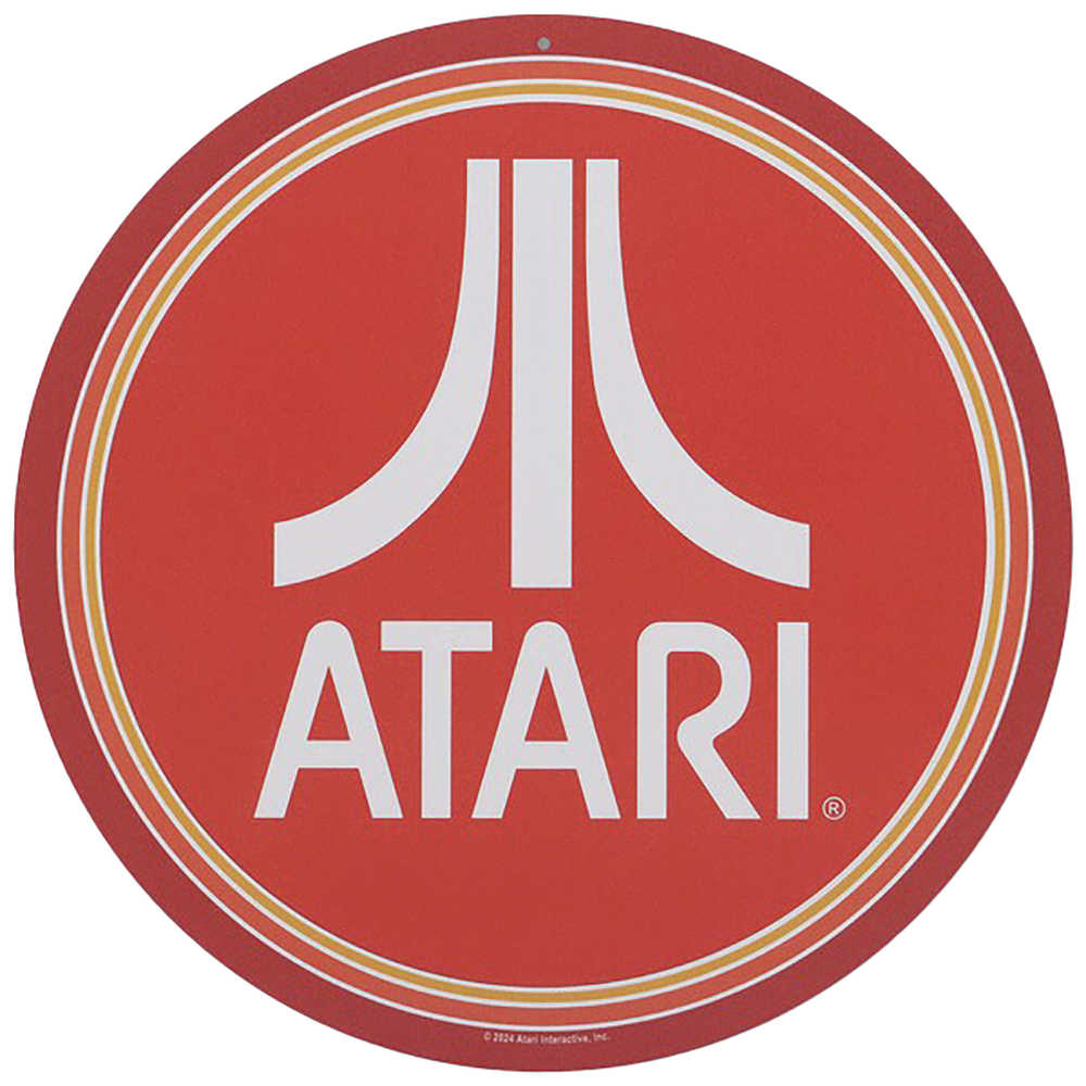 Atari Red Logo 11in Round Metal Sign