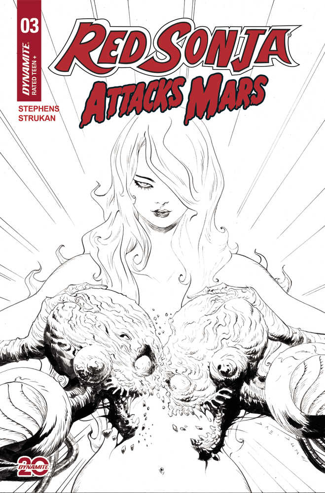 Red Sonja Attacks Mars #3 Cover E 10 Copy Variant Edition Lee Line Art
