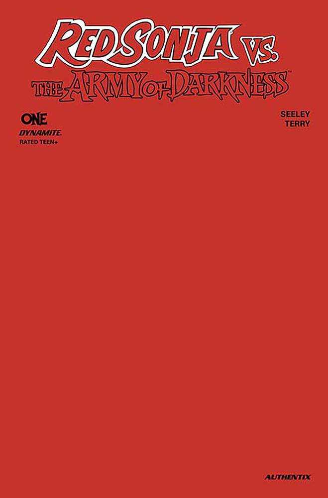 Red Sonja vs Aod #1 Cover U Foc Bonus Red Blank Authentix