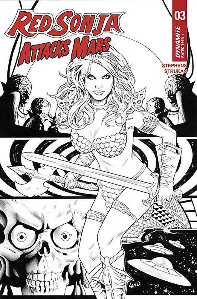 Red Sonja Attacks Mars #3 Cover J Foc 7 Copy Variant Edition Land Line Ar