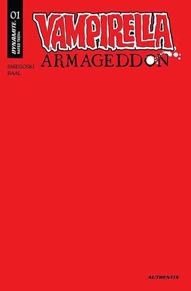 Vampirella Armageddon #1 Cover U Foc Bonus Red Blank Authentix Variant