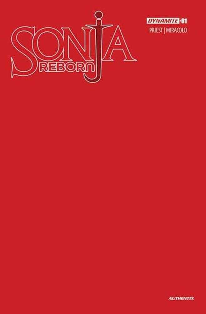 Sonja Reborn #1 Cover U Foc Bonus Red Blank Authentix Variant