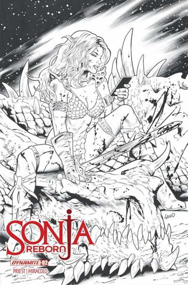 Sonja Reborn #2 Cover N Greg Land Line Art Foc Bonus Variant