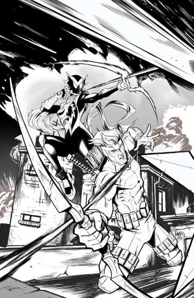 Inferno Girl Red Book Two #1 (Of 3) Cover E Daniel Bayliss Youngblood Team Up Black & White Full Art Variant