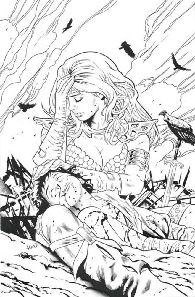 Sonja Reborn #4 Cover L Inc 1:7 Greg Land Line Art Virgin Foc Bonus Variant