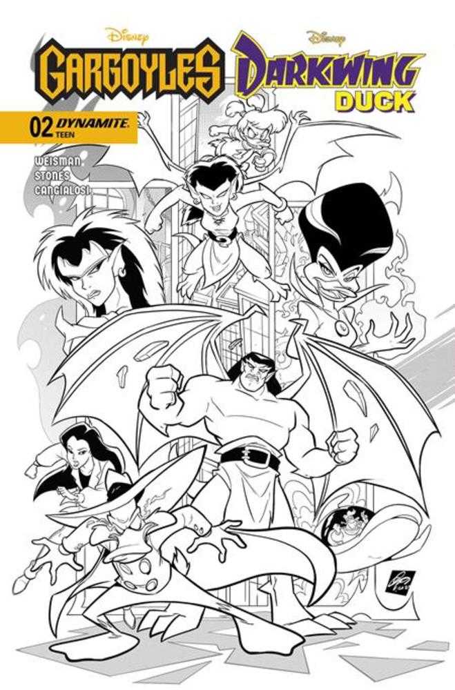 Gargoyles Darkwing Duck #2 Cover E 1 in 10 Ciro Cangialosi Line Art Variant