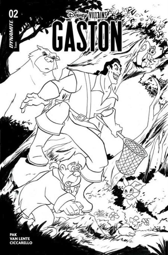 Disney Villains Gaston #2 Cover E Inc 1:10 David Cousens  Line Art Variant