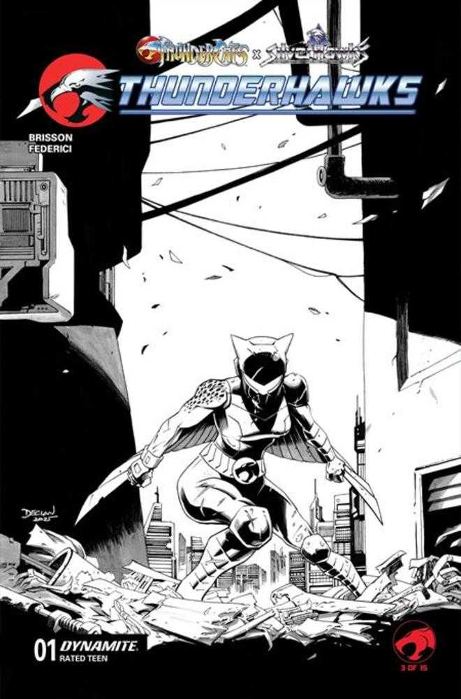 Thundercats X Silverhawks Thunderhawks #1 Cover I Inc 1:10 Declan Shalvey Line Art Variant