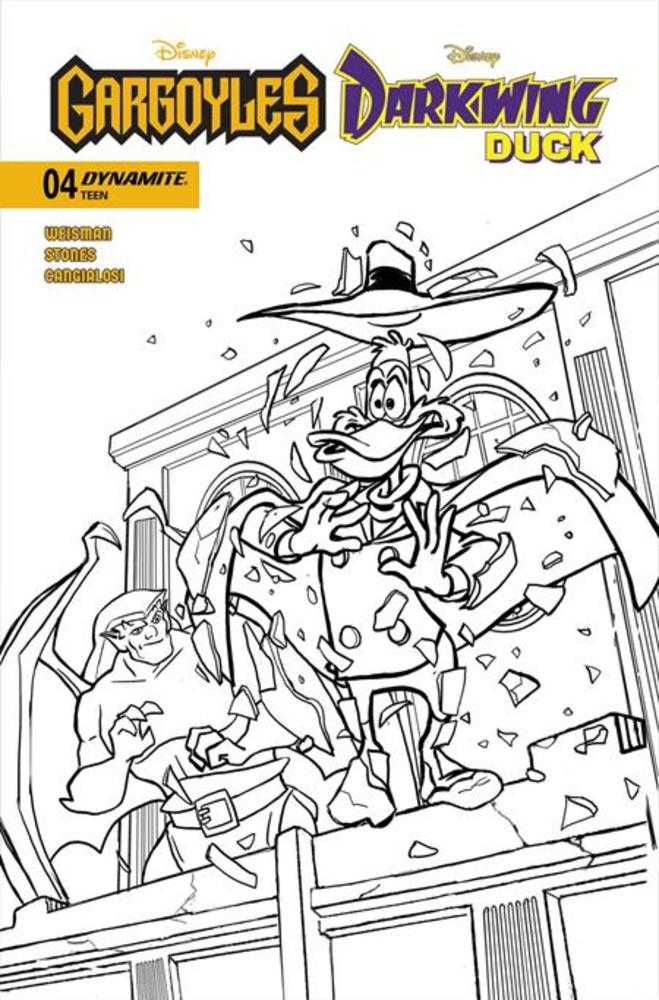 Gargoyles Darkwing Duck #4 Cover K Inc 1:7 Tad Stones Line Art Variant