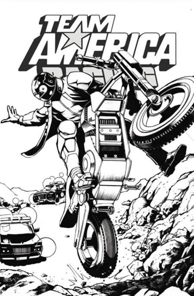 Team America Racing Full Throttle Edition #1 (One Shot) Cover F Javier Saltares Black & White Variant