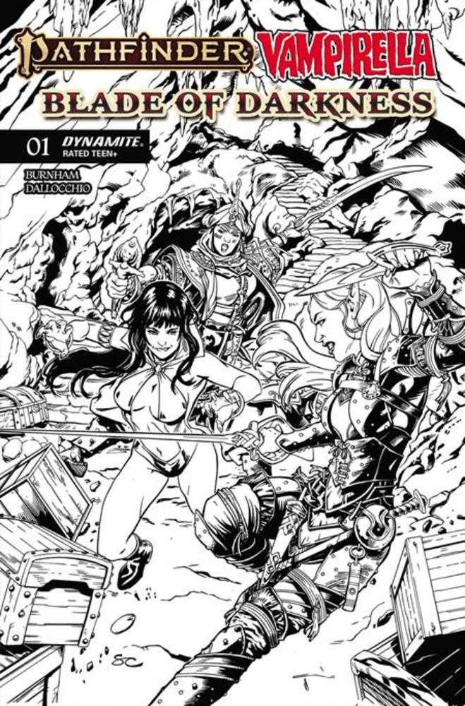 Pathfinder / Vampirella: Blade of Darkness #1 Cover H Inc 1:10 Steven Cummings Line Art Variant