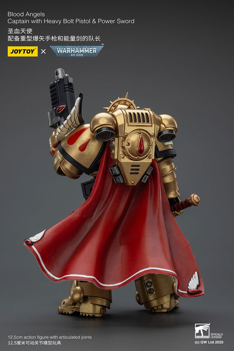 JOYTOY Warhammer 40K: Blood Angels - Captain with Heavy Bolt Pistol & Power Sword Action Figure