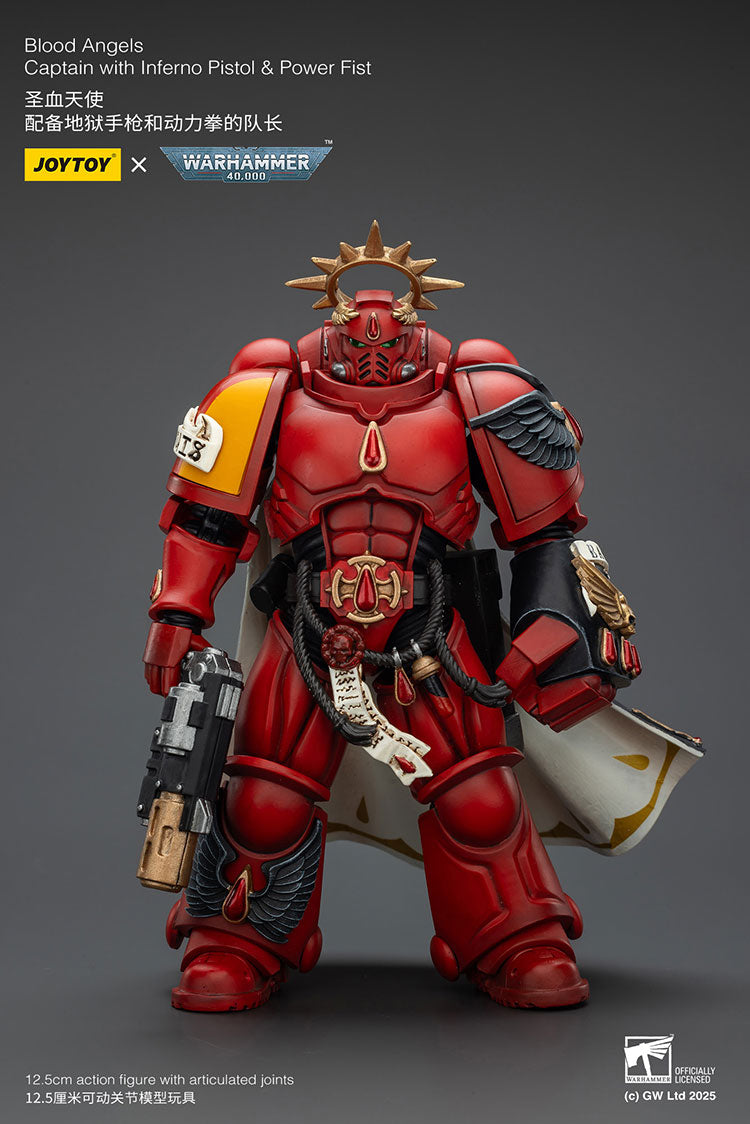 JOYTOY Warhammer 40K: Blood Angels - Captain with Inferno Pistol & Power Fist Action Figure