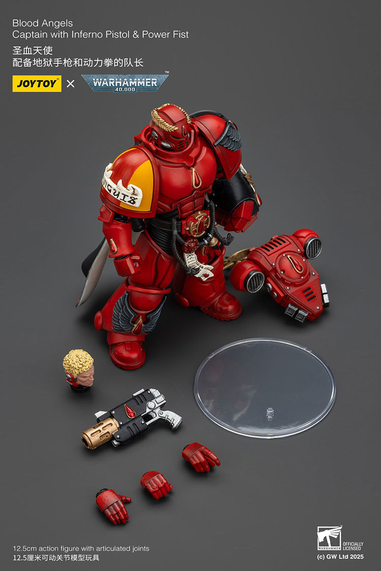 JOYTOY Warhammer 40K: Blood Angels - Captain with Inferno Pistol & Power Fist Action Figure