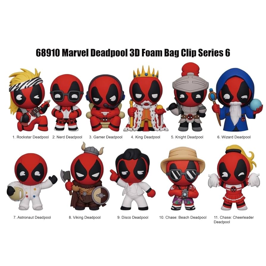 figural bag clip deadpool series 6