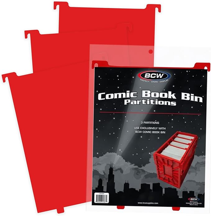 BCW Comic Bin Partitions Red