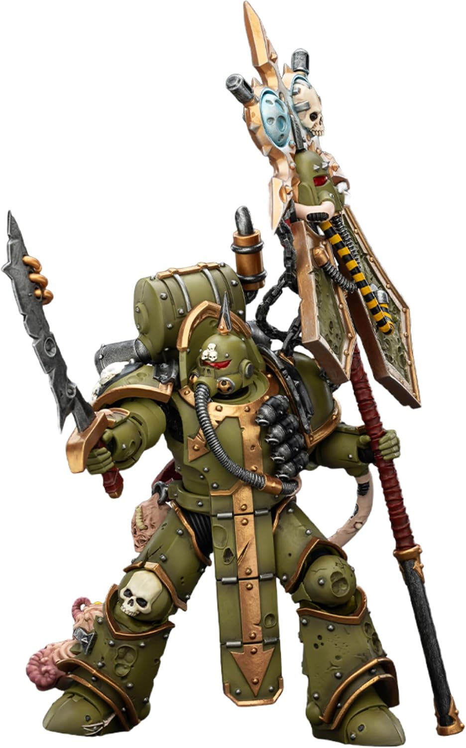 Death Guard Plague Marine Icon bearer with Boltgun and Plague knife