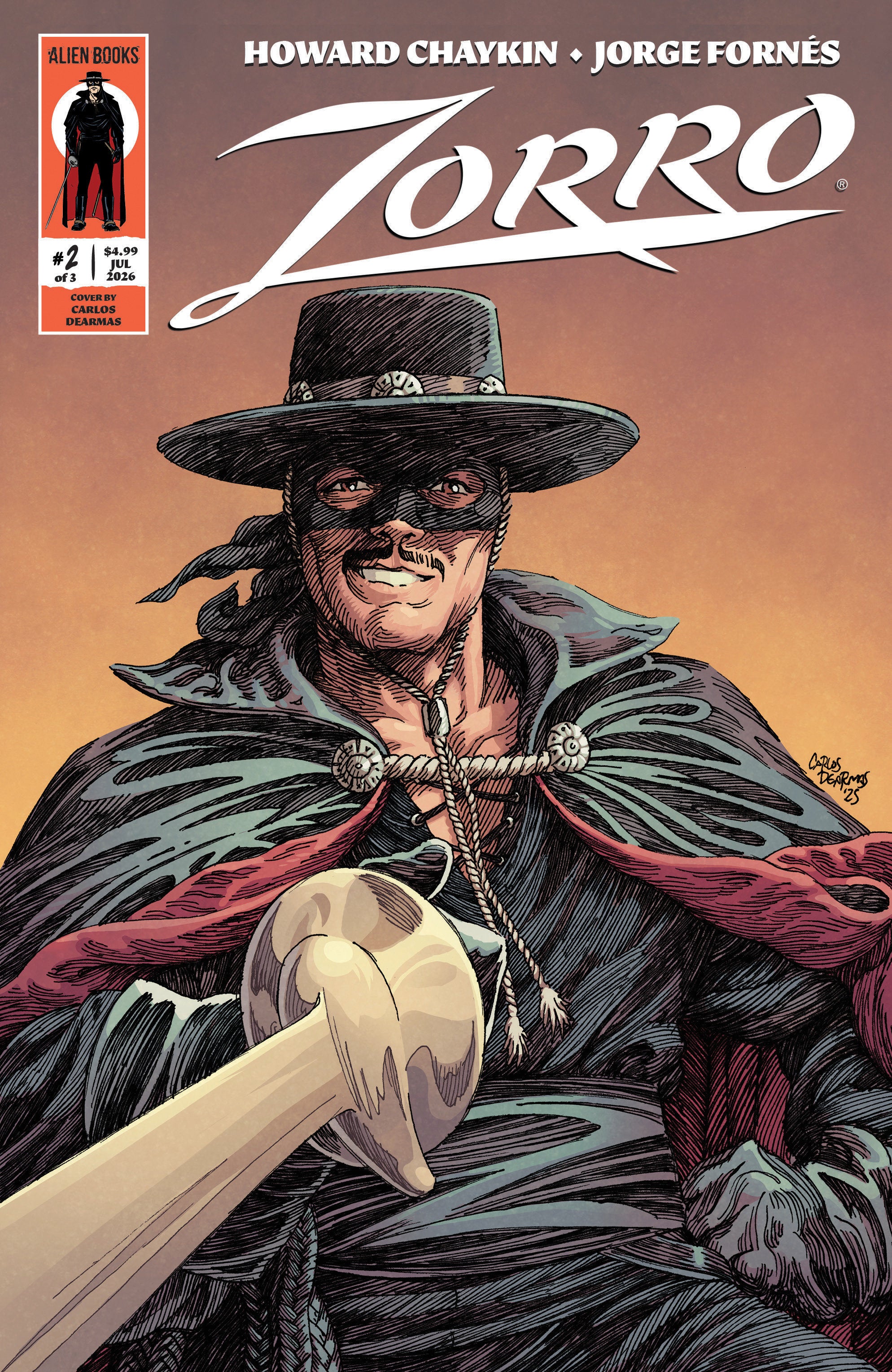 Zorro #2 Cover B Carlos Dearmas Variant