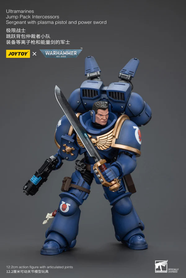 WARHAMMER 40K  -  JOYTOY  -  ULTRAMARINES - JUMP PACK INTERCESSORS SERGEANT WITH PLASMA PISTOL AND POWER SWORD