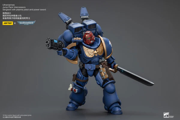 WARHAMMER 40K  -  JOYTOY  -  ULTRAMARINES - JUMP PACK INTERCESSORS SERGEANT WITH PLASMA PISTOL AND POWER SWORD