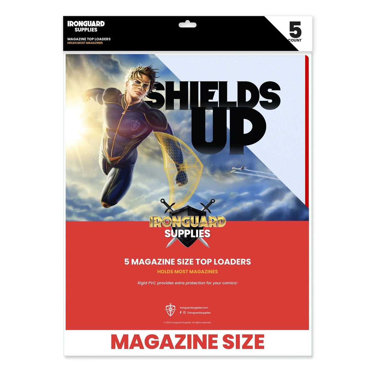 Ironguard Shields Up Magazine Size Top Loaders - 5 Pack
