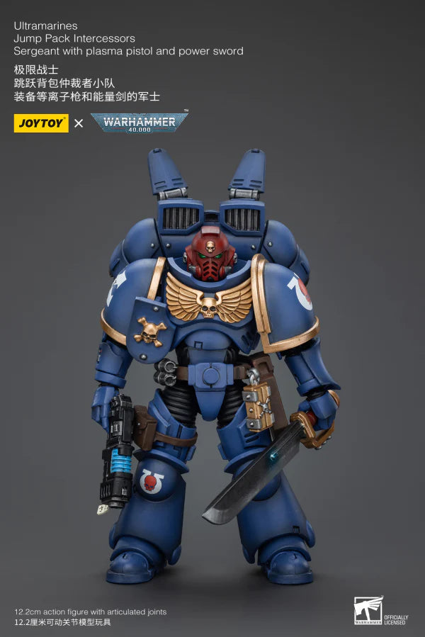 WARHAMMER 40K  -  JOYTOY  -  ULTRAMARINES - JUMP PACK INTERCESSORS SERGEANT WITH PLASMA PISTOL AND POWER SWORD