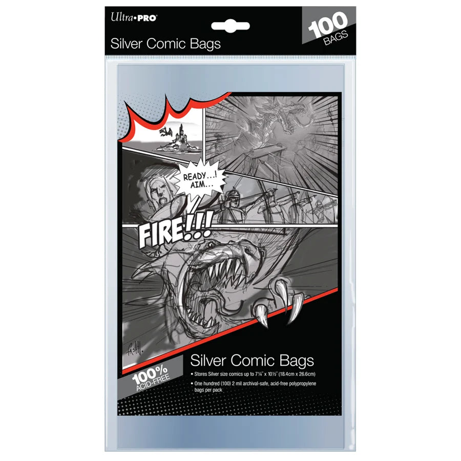 Ultra Pro Comic Bags - Silver Size - 100 Pack