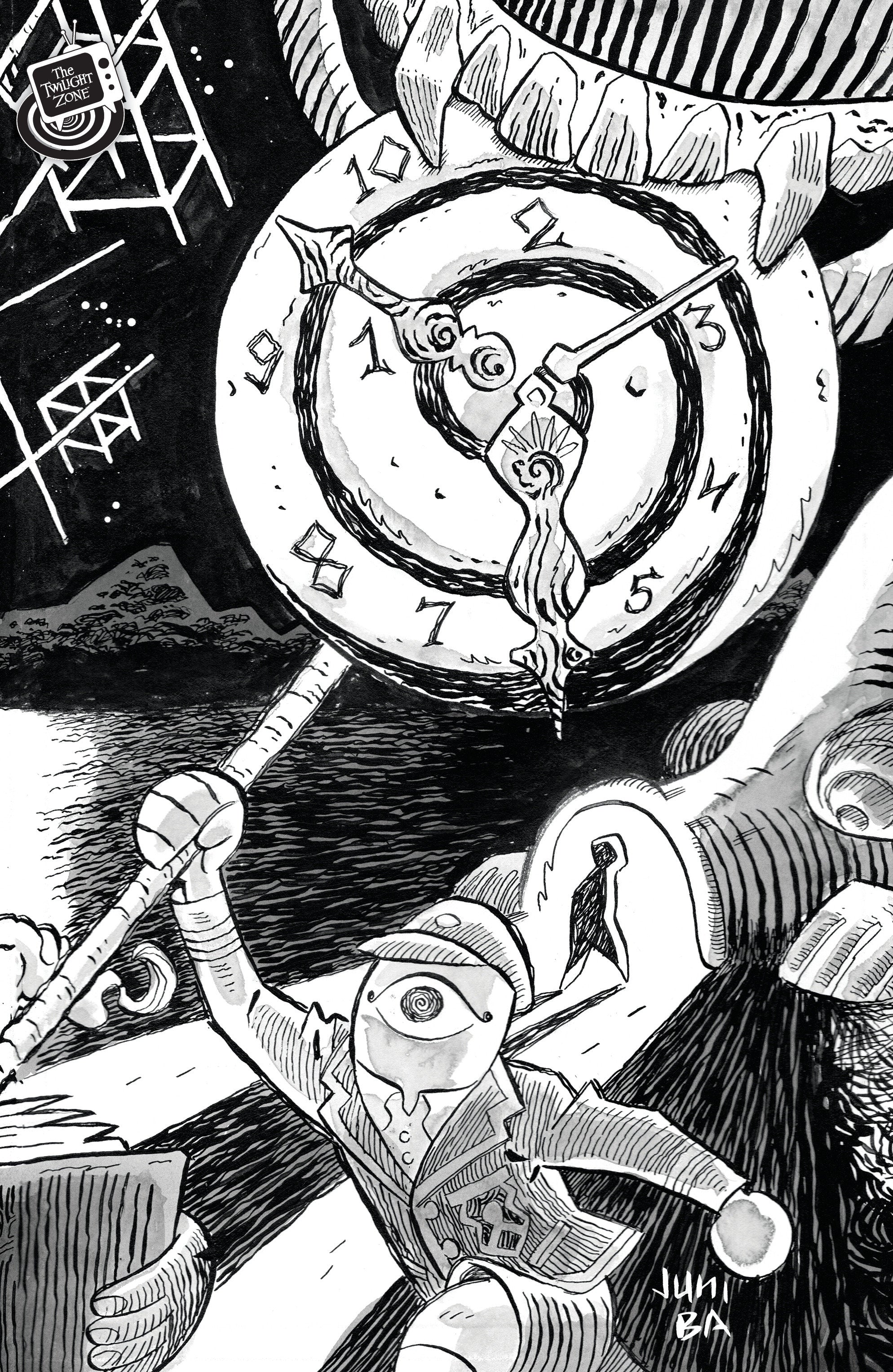 The Twilight Zone #9 Cover B Juni Ba Black & White Connecting Variant