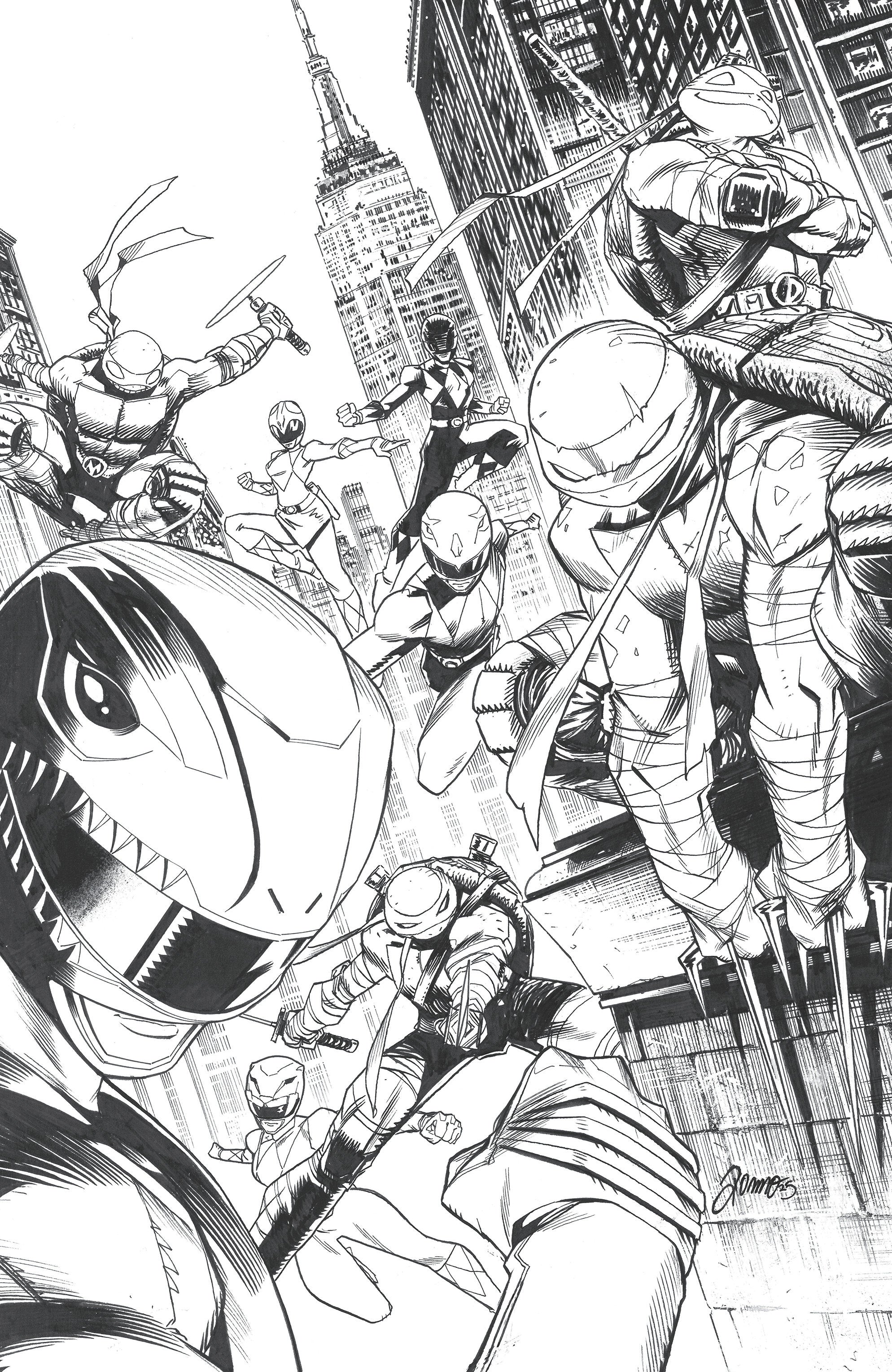 Mighty Morphin Power Rangers/Teenage Mutant Ninja Turtles III #5 E Inc 1:10 Variant Edition (Full Art, Inks, Zonno)