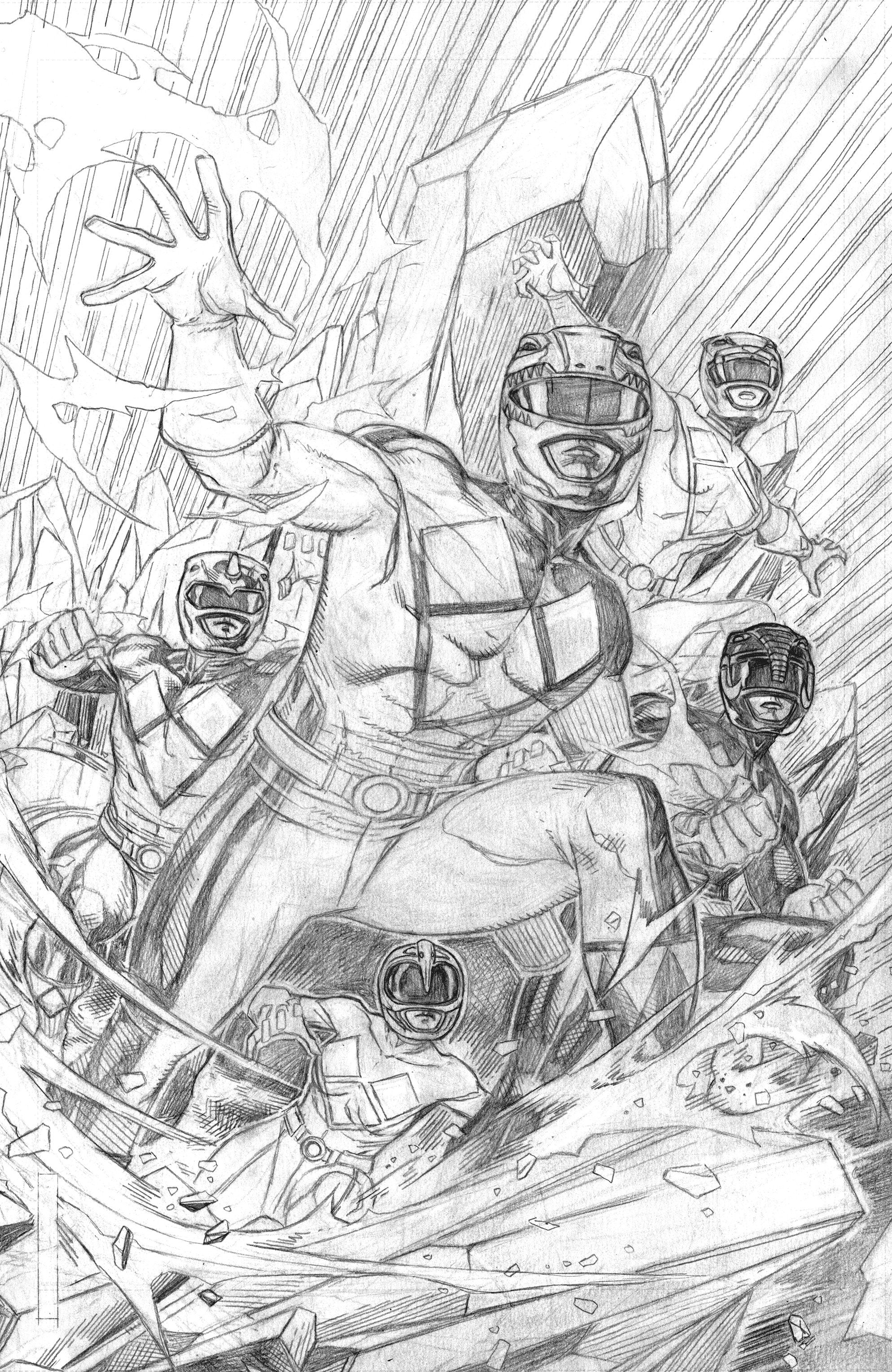 Mighty Morphin Power Rangers (2026) #1 Cover M Jim Cheung Black & White Virgin Variant