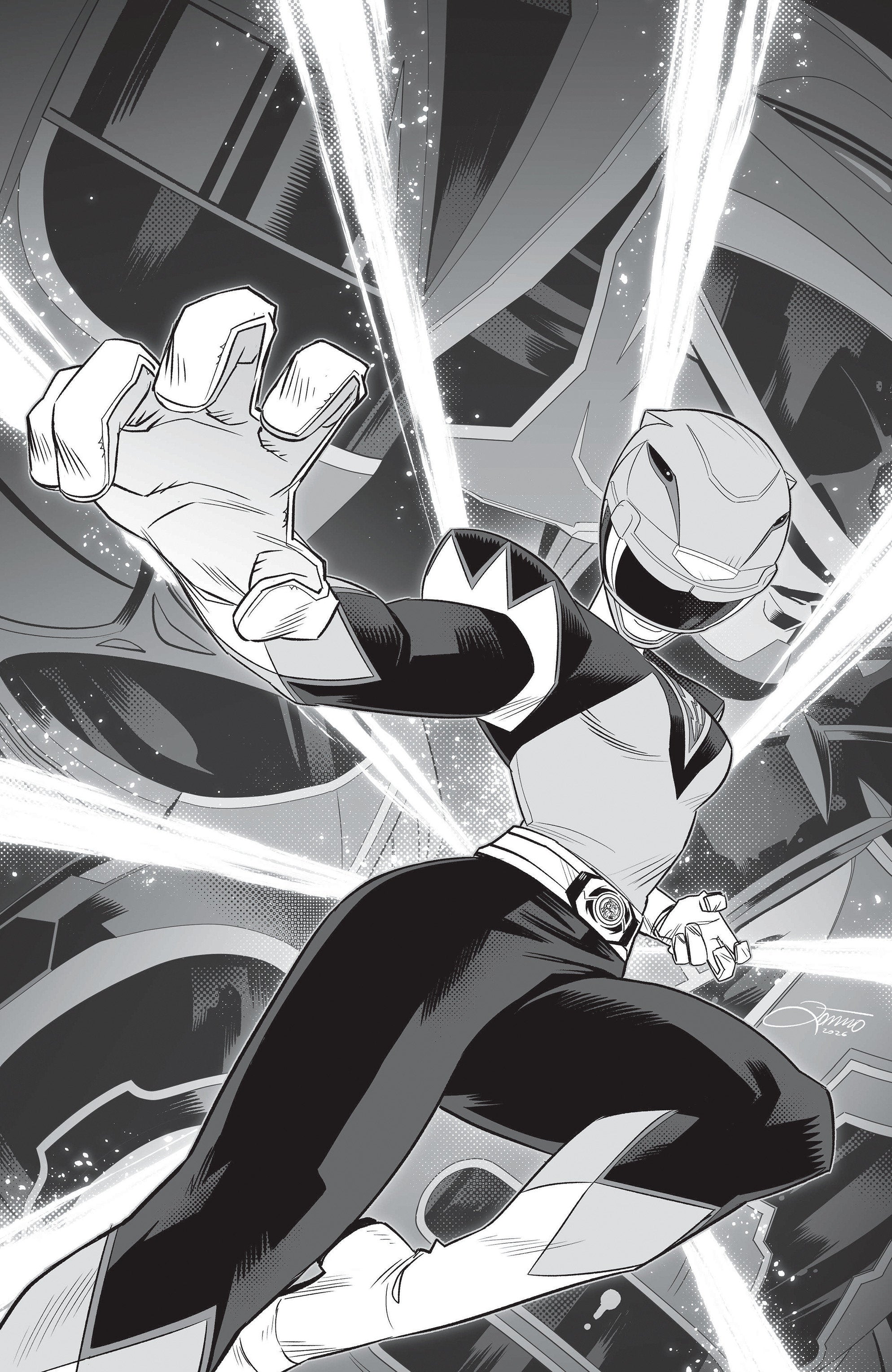 Power Rangers: Unlimited #1 Cover L Alessio Zonno Black & White Virgin Variant