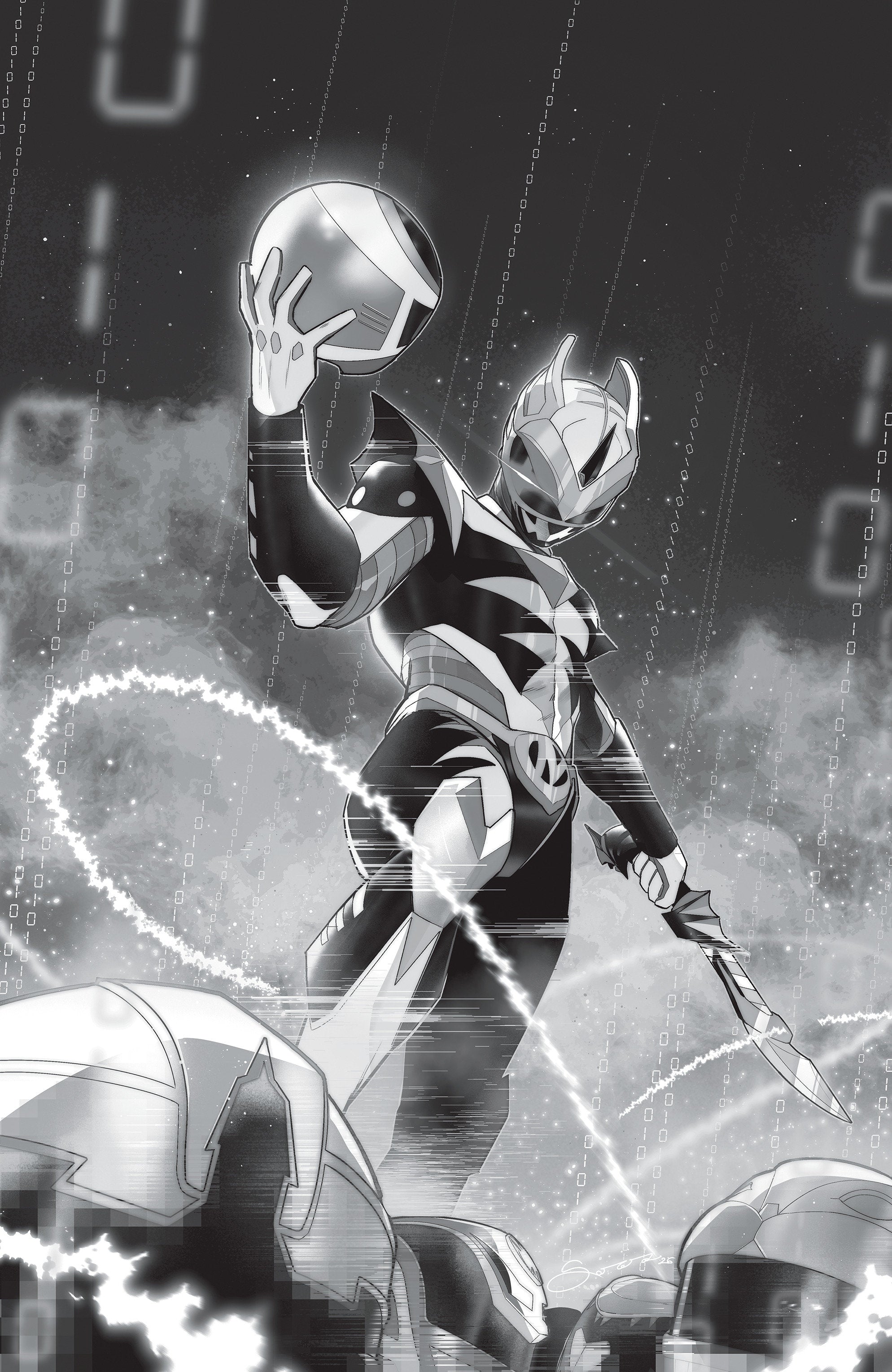 Power Rangers Unlimited #2 Cover J Federico Sorressa Black & White Virgin Variant