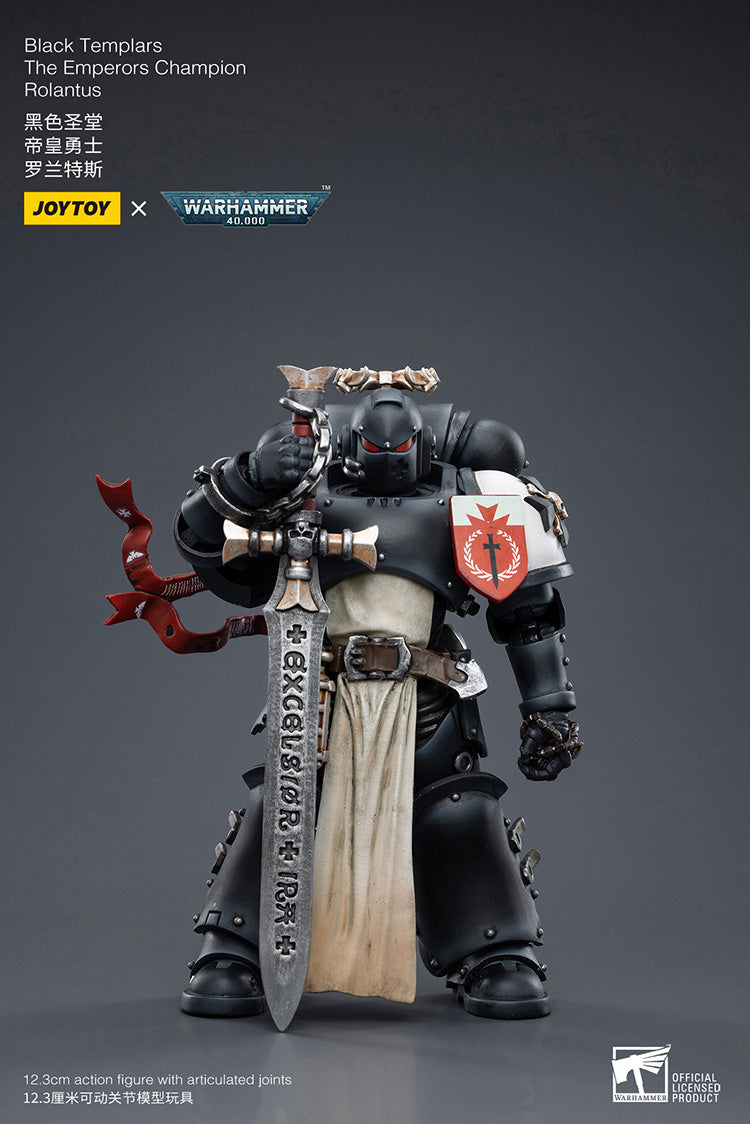JOYTOY Warhammer 40K: Black Templars - Emperors Champion Rolantus Action Figure