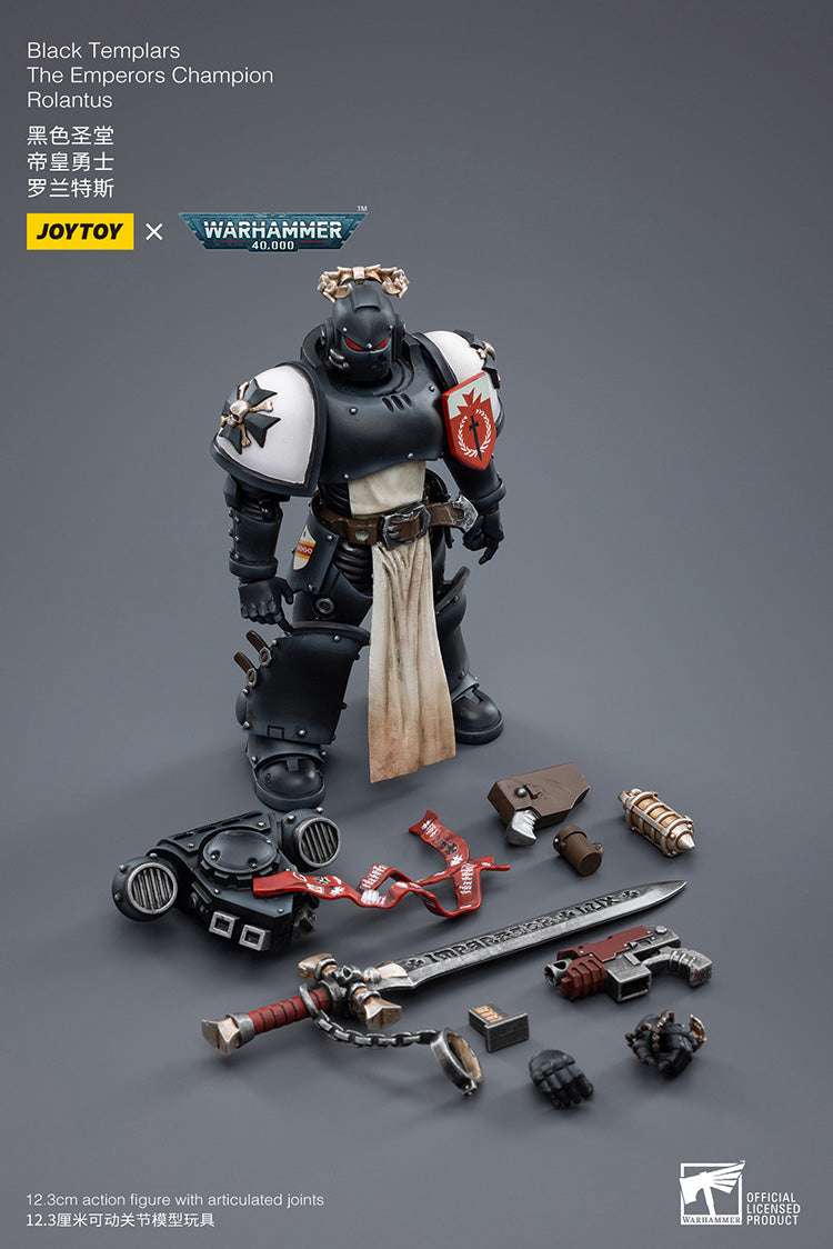 JOYTOY Warhammer 40K: Black Templars - Emperors Champion Rolantus Action Figure