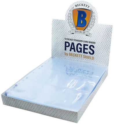 Beckett Shield - Binder Pages - 9 Pocket - 100Ct Clear