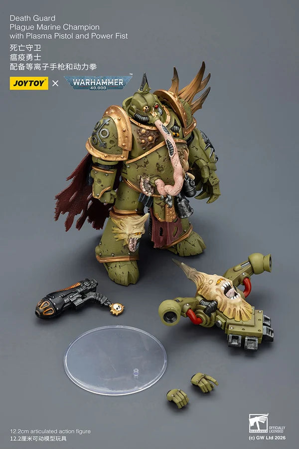 Death Guard Plague Marine Champion with Plasma Pistol and Power Fist