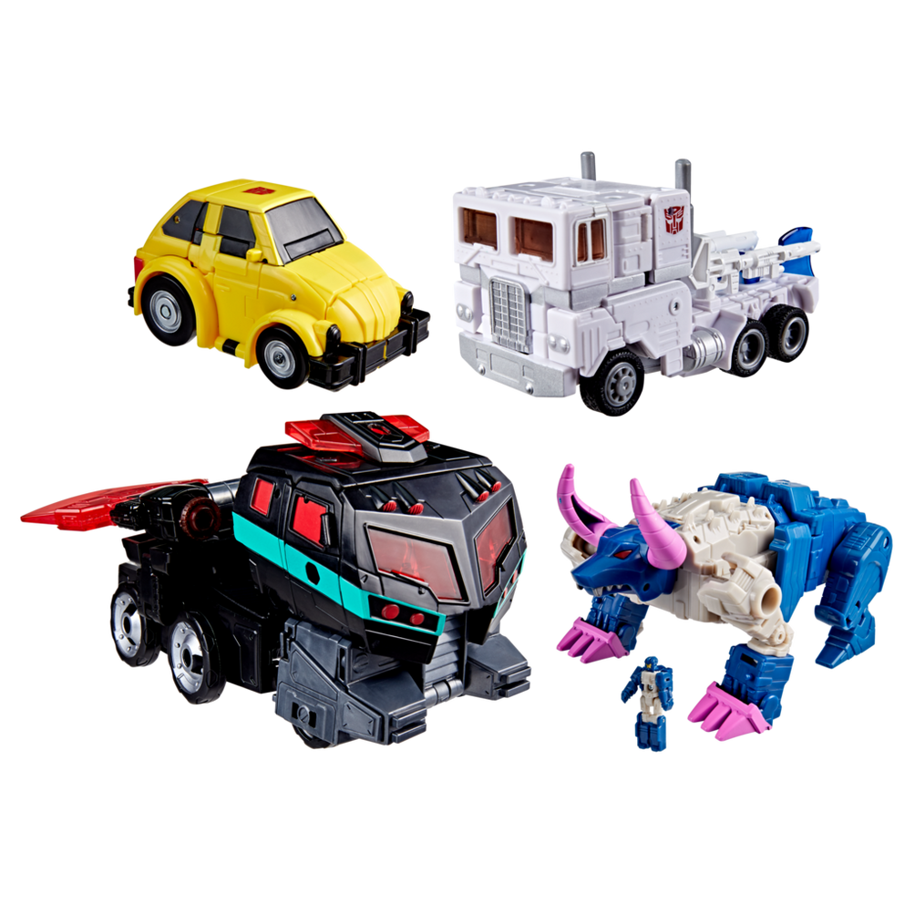 Transformers: Age of the Primes 4-Pack - Ultra Magnus & Autobot Bumper vs. Horri-Bull & Nemesis Prime Action Figures