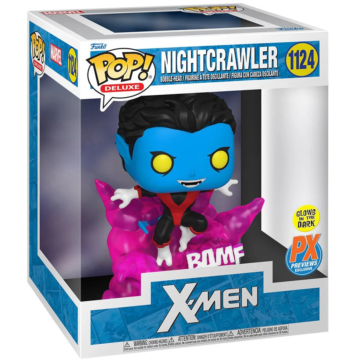 Pop! Deluxe: X-Men Nightcrawler (Teleporting) (Glow-in-the-Dark Previews Exclusive) 6"in Vinyl Figure