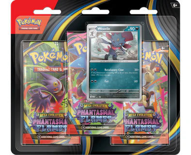 Pokemon - Mega Evolution - Phantasmal Flames - 3 Pack Blisters