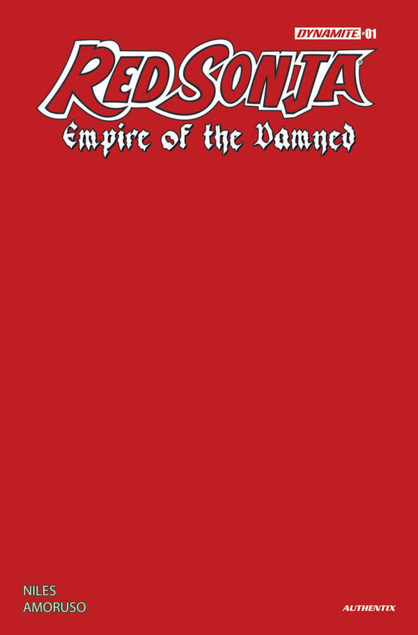 Red Sonja Empire Damned #1 Portada R Foc Bonus Red Blank Authent