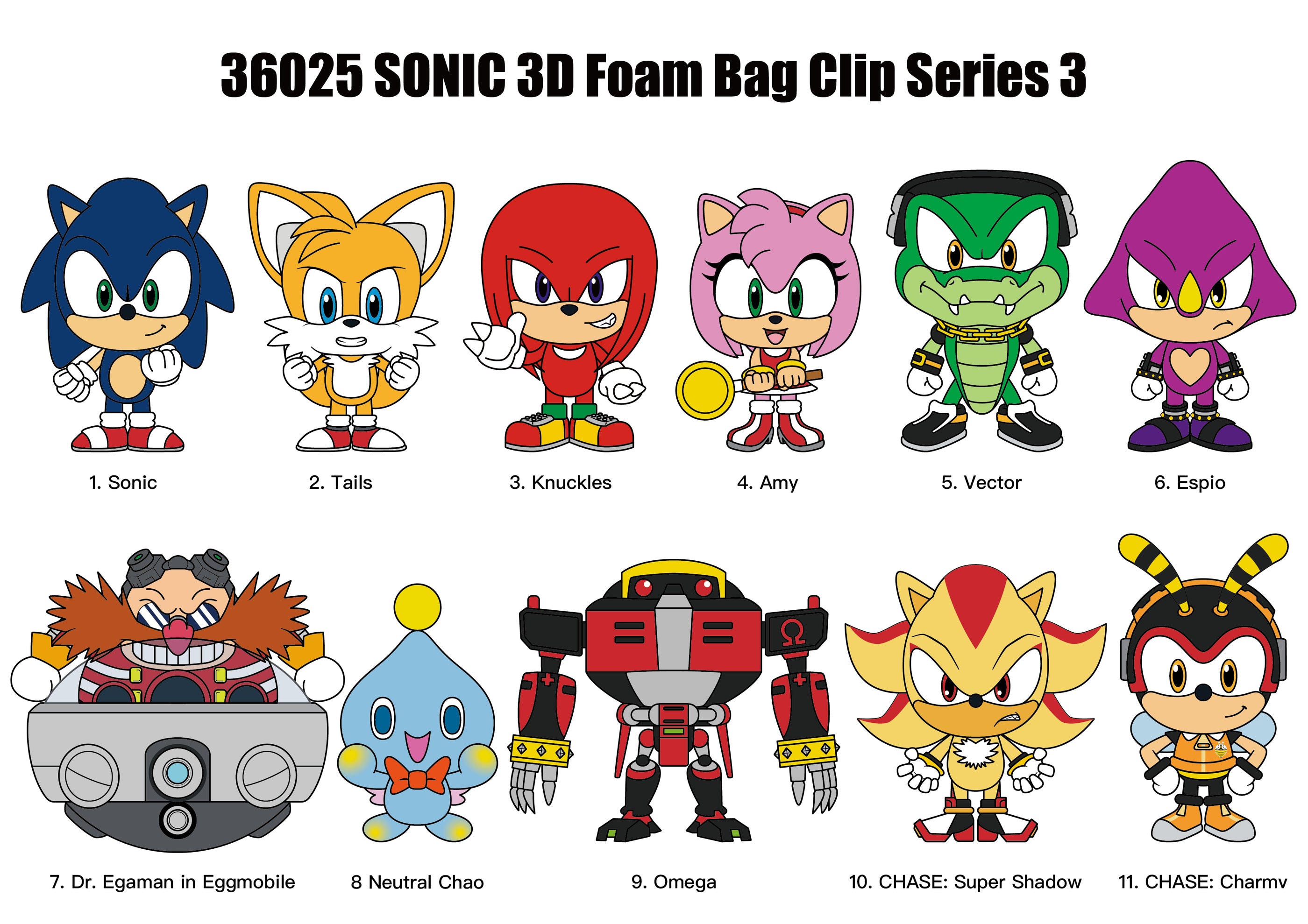 SONIC THE HEDGEHOG SERIES 3 3D FOAM BAG CLIP