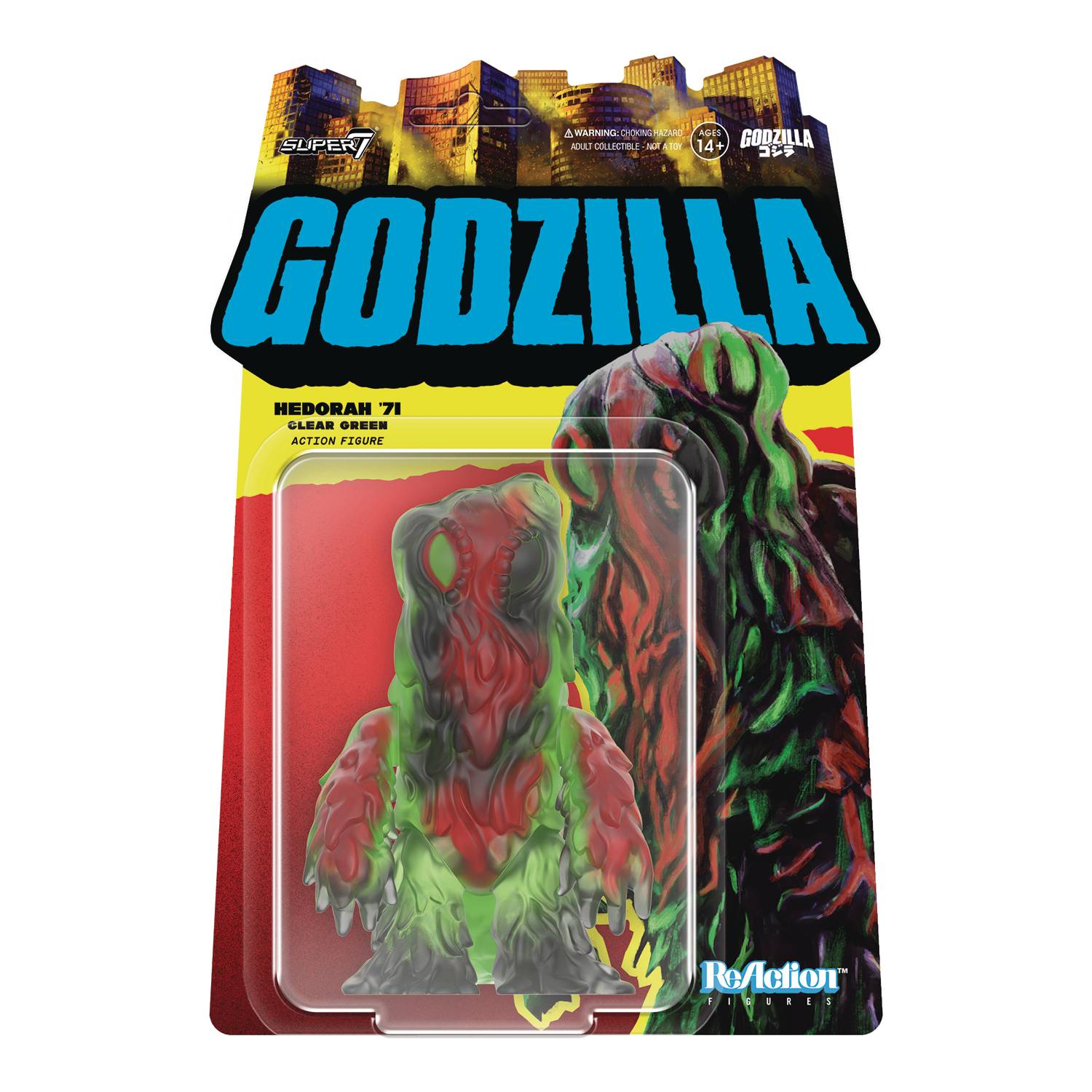 Godzilla Toho Reaction Hedorah Clear Green 3-3/4in Action Figure