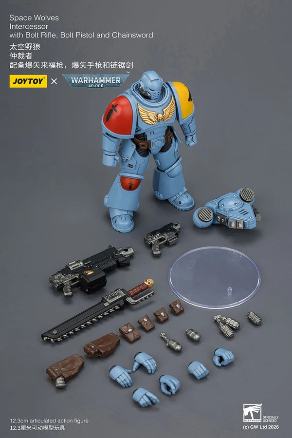 Space Wolves Intercessor with Bolt Rifle, Bolt Pistol and Chainsword