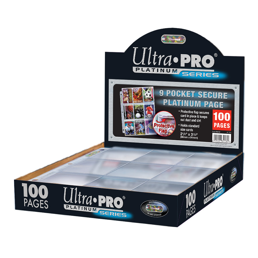 ULTRA PRO  -  PLATINUM 9-POCKET PAGES WITH PROTECTIVE FLAP 100CT