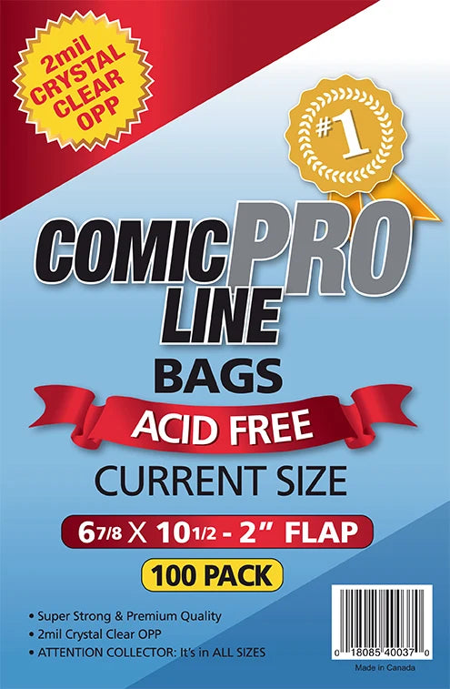 Comic Pro Line Bags - Current Size - 100 Pack